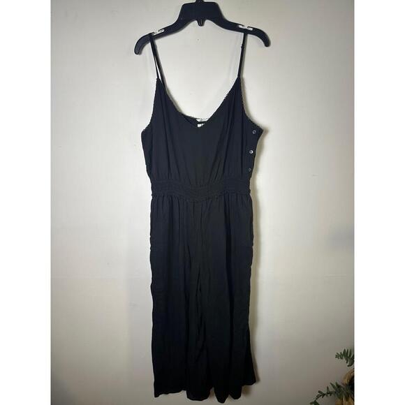 Wilfred‎ Black Irene Button Side Cinched Waist Jumpsuit Size Large - Picture 1 of 5